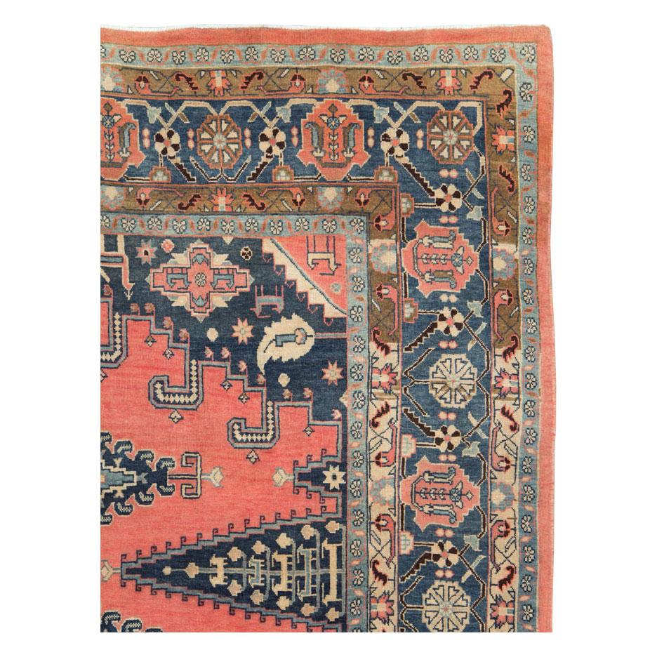 Hand-Knotted Geometric Mid-20th Century Handmade Persian Veece Large Room Size Carpet For Sale