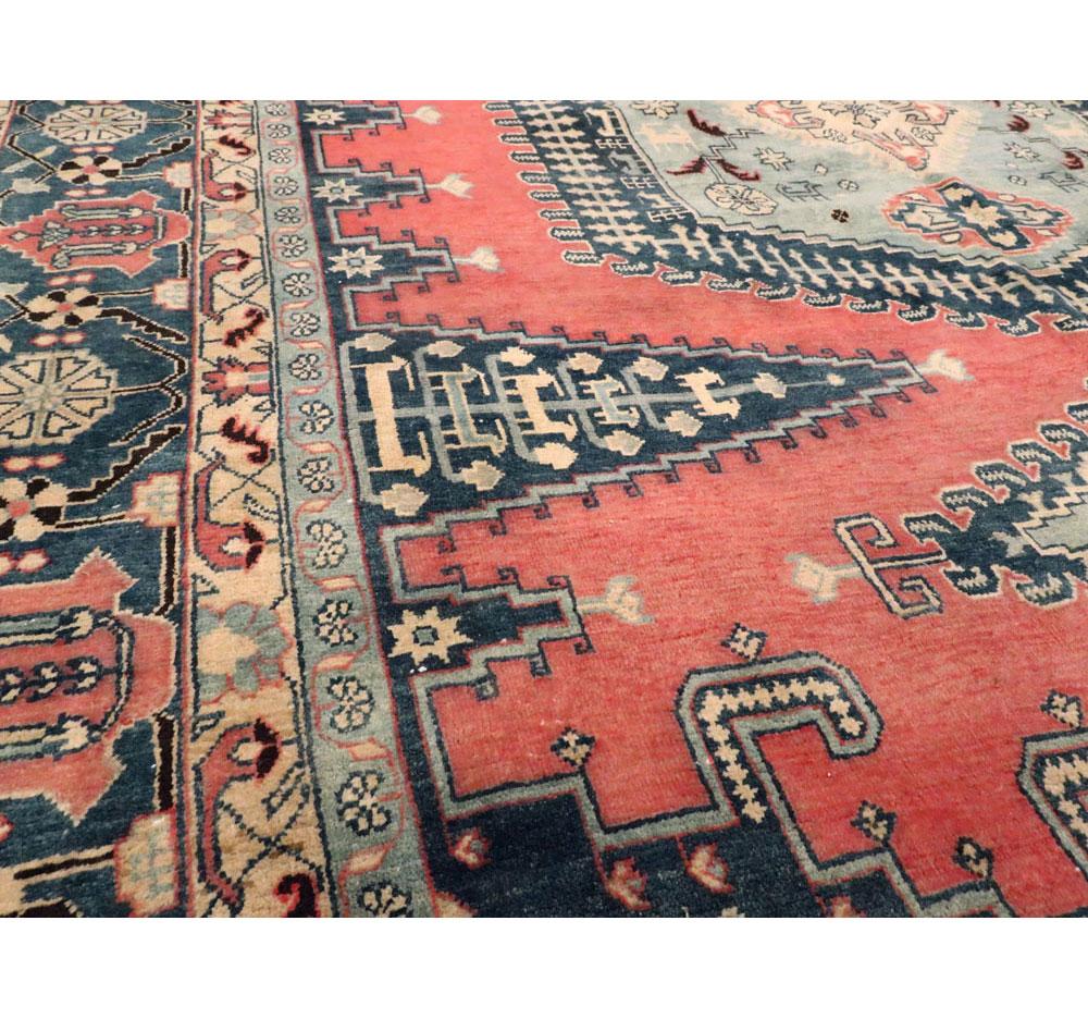 Geometric Mid-20th Century Handmade Persian Veece Large Room Size Carpet For Sale 1