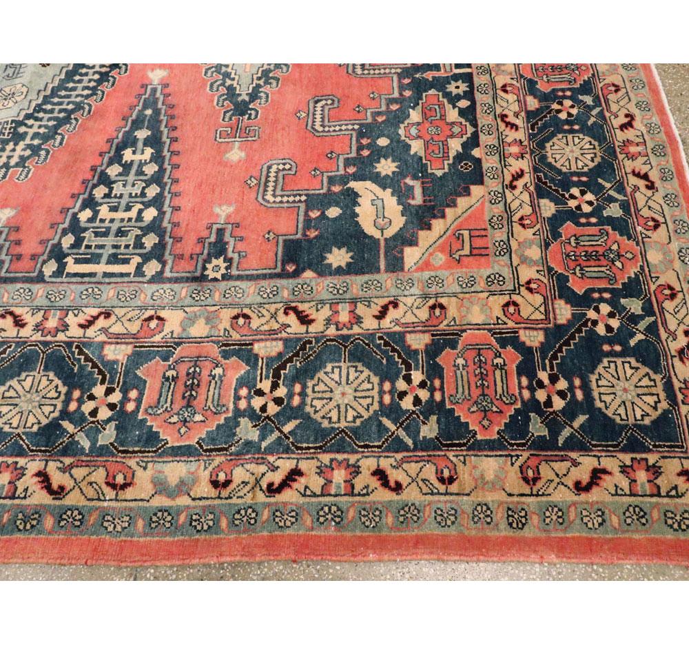 Geometric Mid-20th Century Handmade Persian Veece Large Room Size Carpet For Sale 3