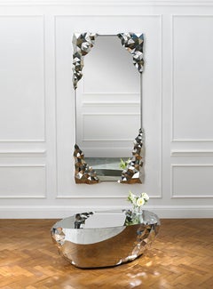 Geometric Mirror in Polished Stainless Steel by Jake Phipps