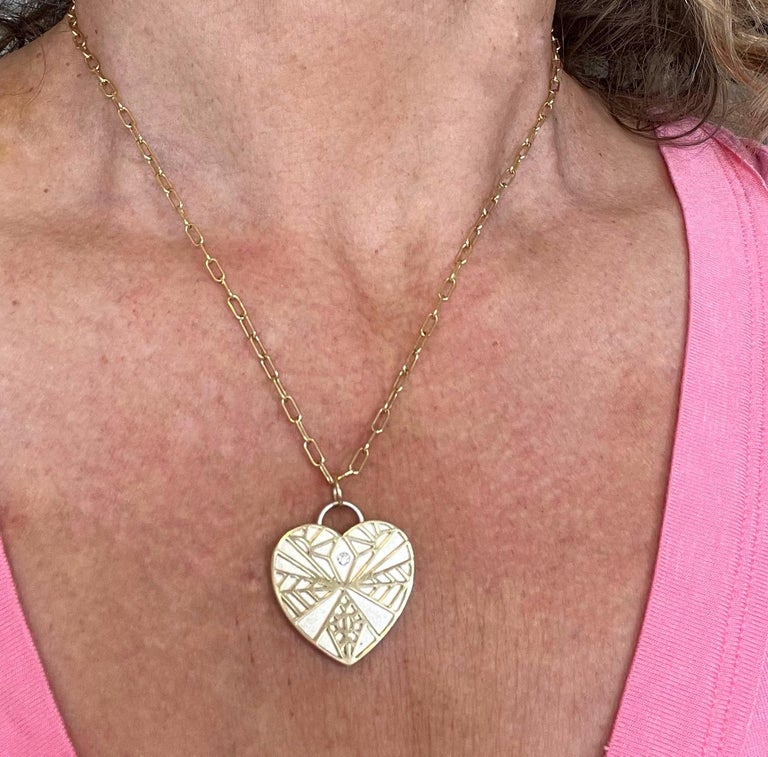 Diamond Heart Pendant Necklace For Sale at 1stDibs