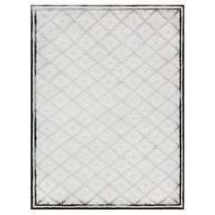 Tappeto moderno geometrico con motivo "Diamond" nei colori avorio e antracite, di Doris Leslie Blau