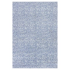 Geometric Modern Carpet In Gray And Blue "Periwinkle" by Doris Leslie Blau