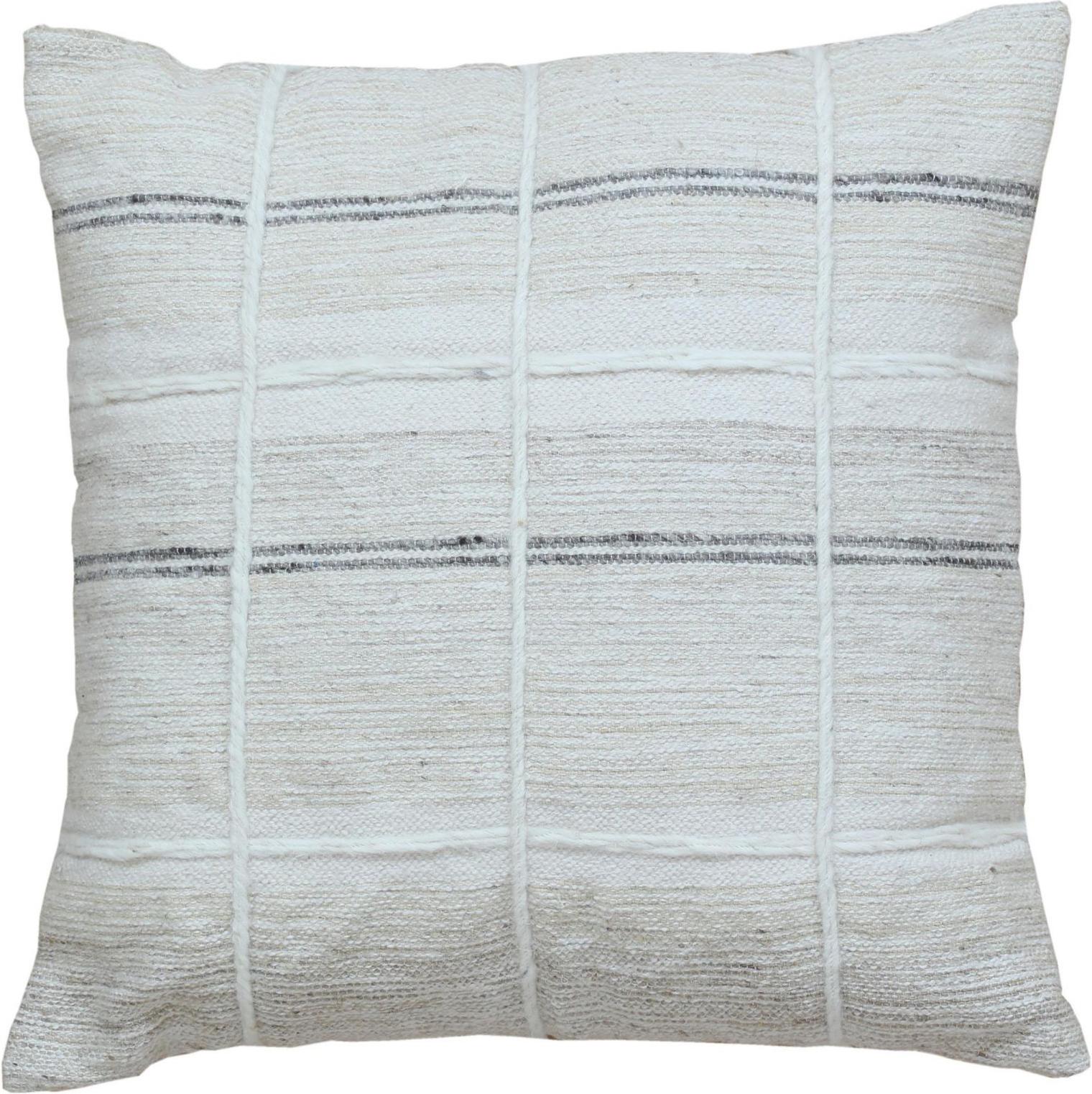 Moderno Cuscino Geometrico Modern Chic in Lana e Cotone Avorio in vendita