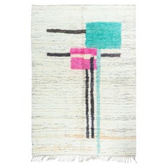 Geometrischer, moderner, cremefarbener, handgefertigter Wollteppich „Duet“ von Doris Leslie Blau
