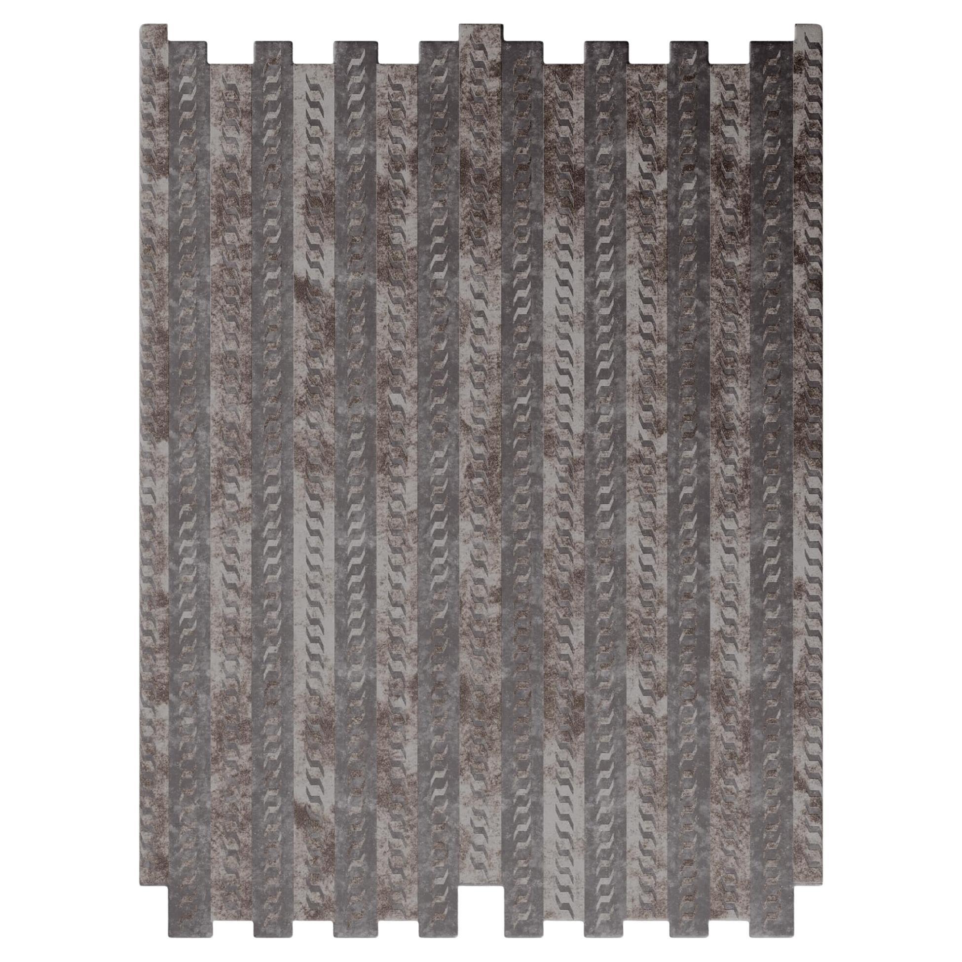 Modern Arts & Craft Design Geometric Shaped Hand-tufted Rug Dark Grey For Sale