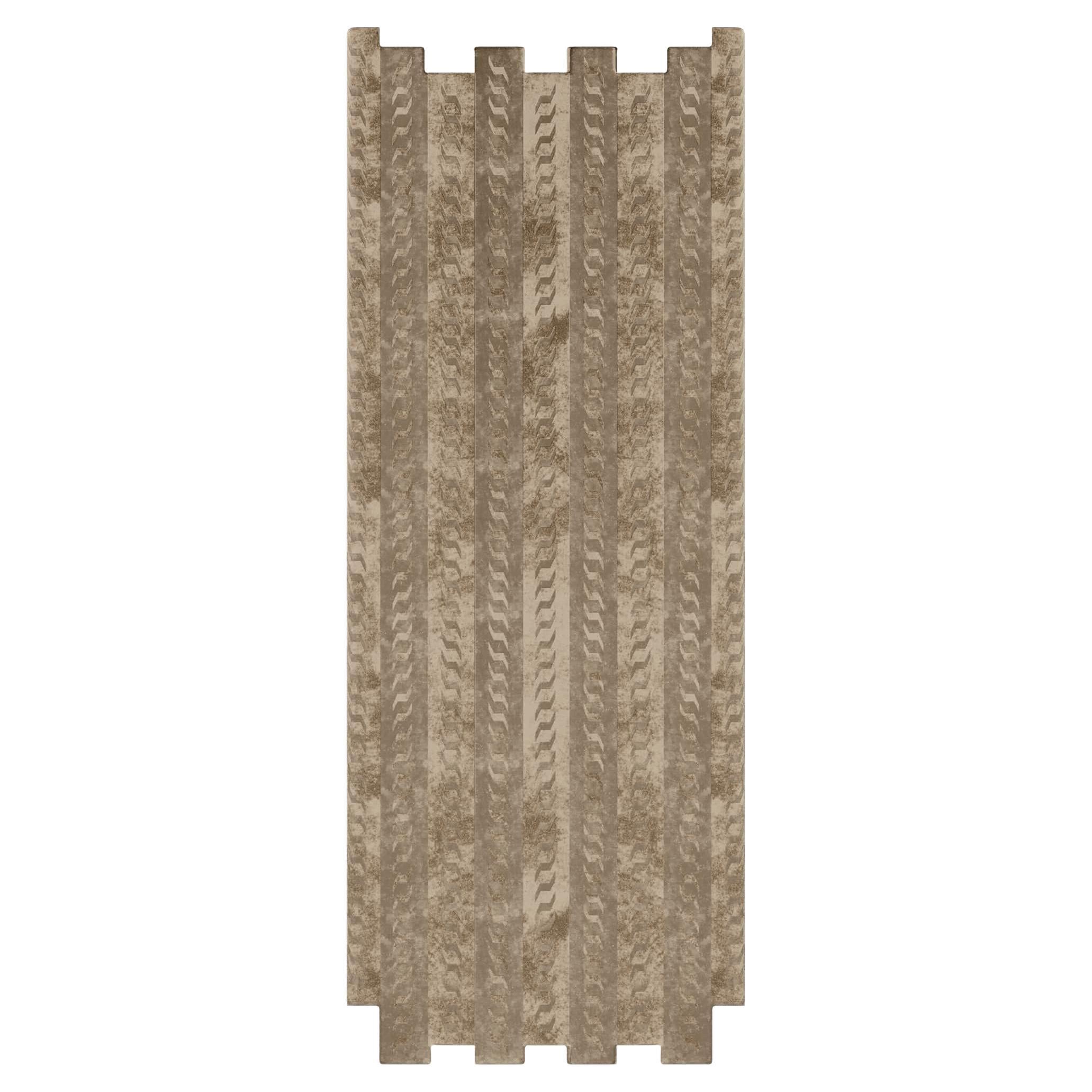 Moderner handgetufteter Teppich in Sand-Beige mit geometrischem Muster im Arts and Craft Design im Angebot