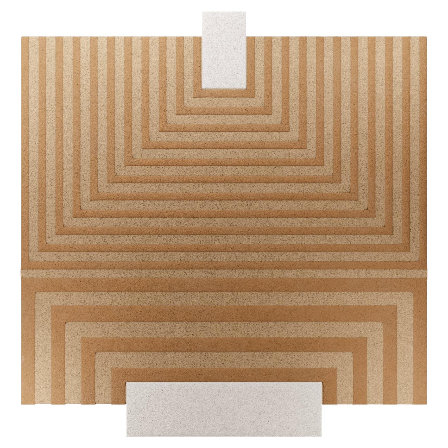 Modern Memphis Design Style Square Shape Geomtric Hand-Tufted Rug Cream & White im Angebot