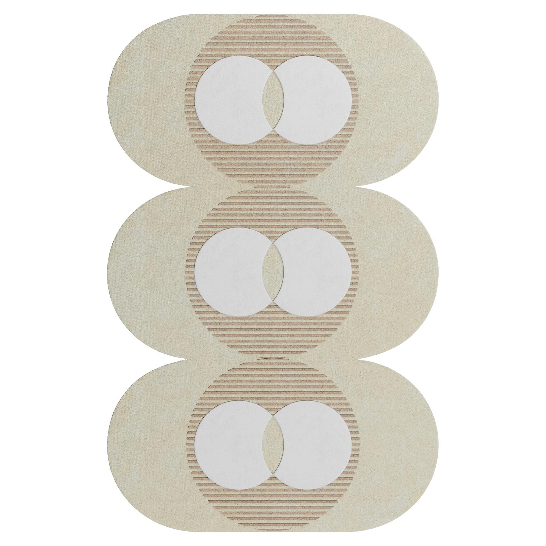 Comteporay Desigjn Modern Irregular Shape Hand-Tufted Rug Pastel Cream & White