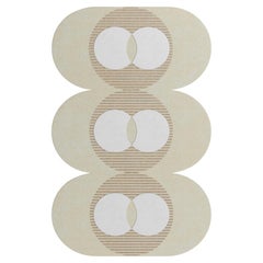 Tapis moderne de forme irrégulière tufté à la main crème et blanc