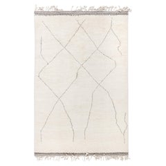 Geometric Modern Handmade Wool Carpet In Ivory "labyrinth" by Doris Leslie Blau