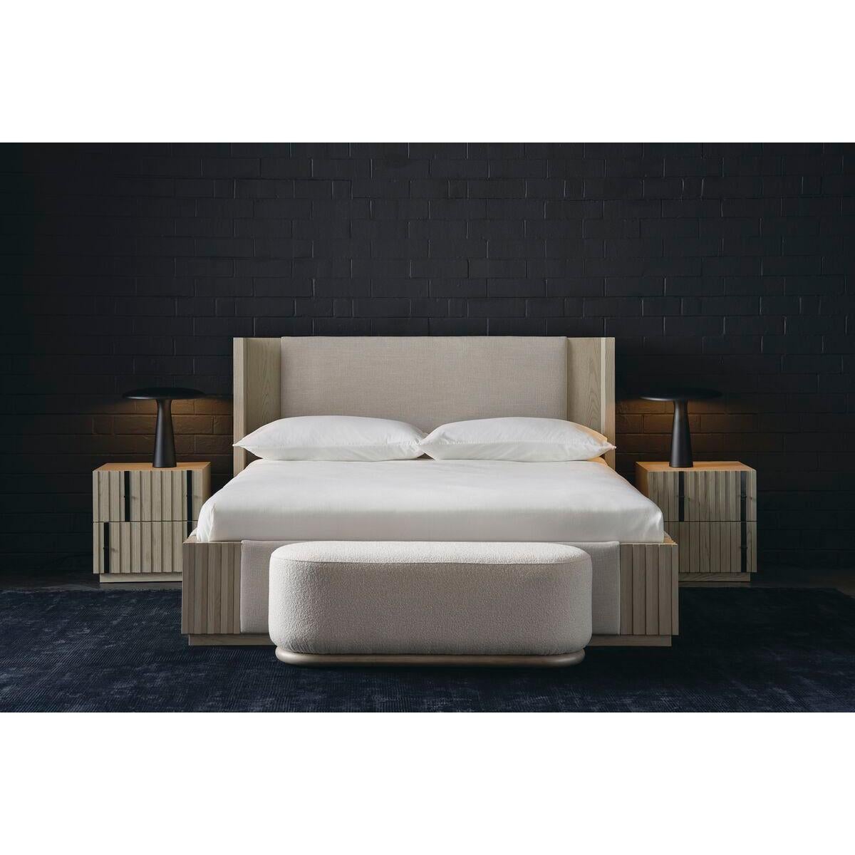 Mid-Century Modern Geometric Modern King Bed For Sale