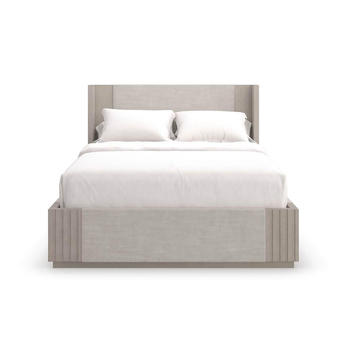 Asian Geometric Modern Queen Bed