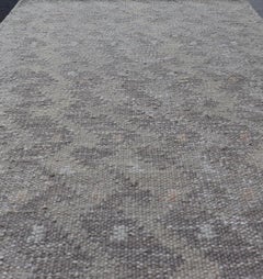 Geometric Modern Scandinavian Flat-Weave Design Rug in Gray And Light Gray Tones