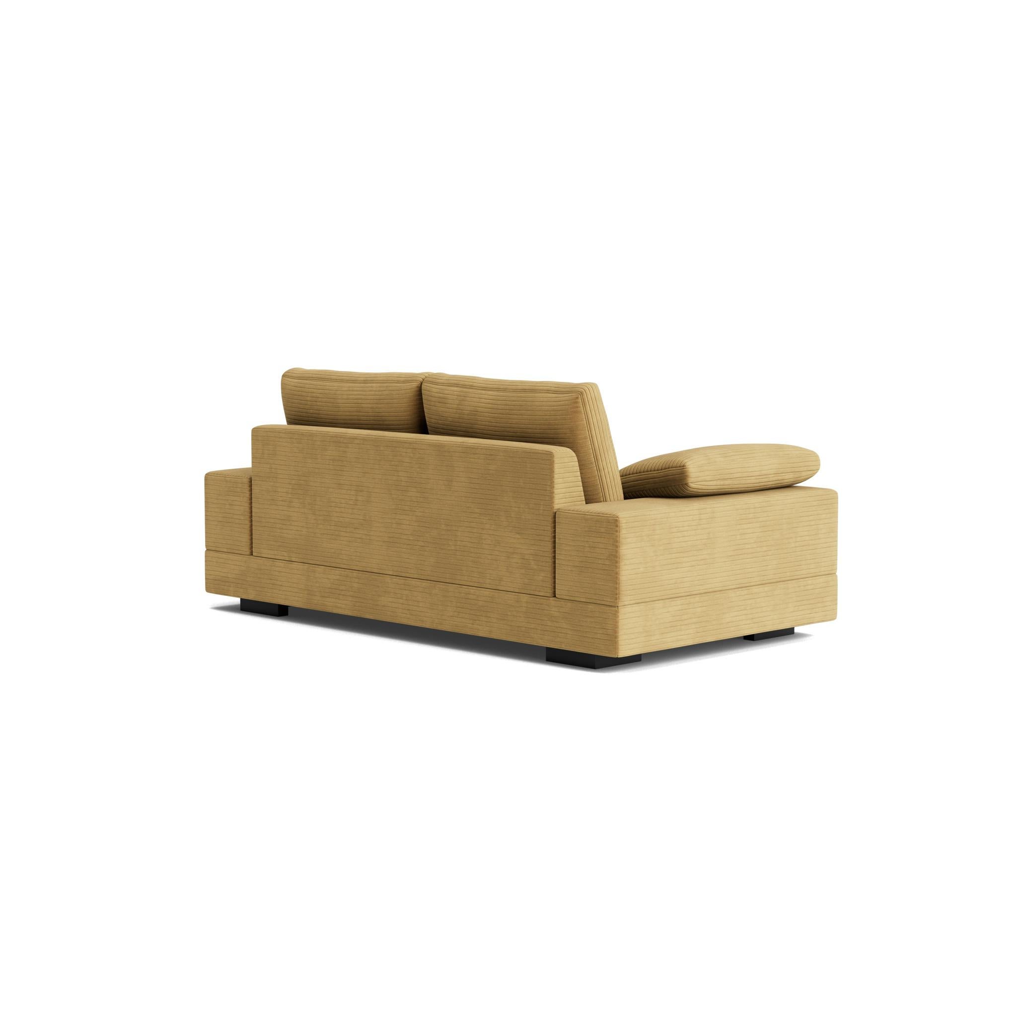 Geometric Modern Sofa in Maharam Corduroy In New Condition For Sale In Nyack, NY