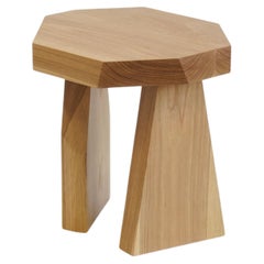 Geometrischer moderner Beistelltisch aus weißer Eiche aus Massivholz von Last Workshop