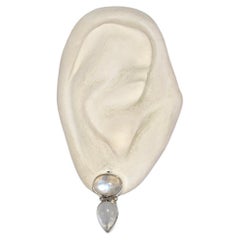 Vintage Geometric Moonstone Earrings