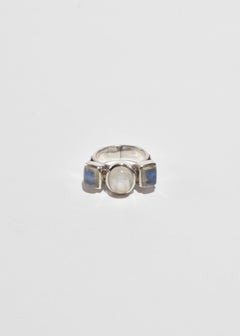 Geometric Moonstone Ring