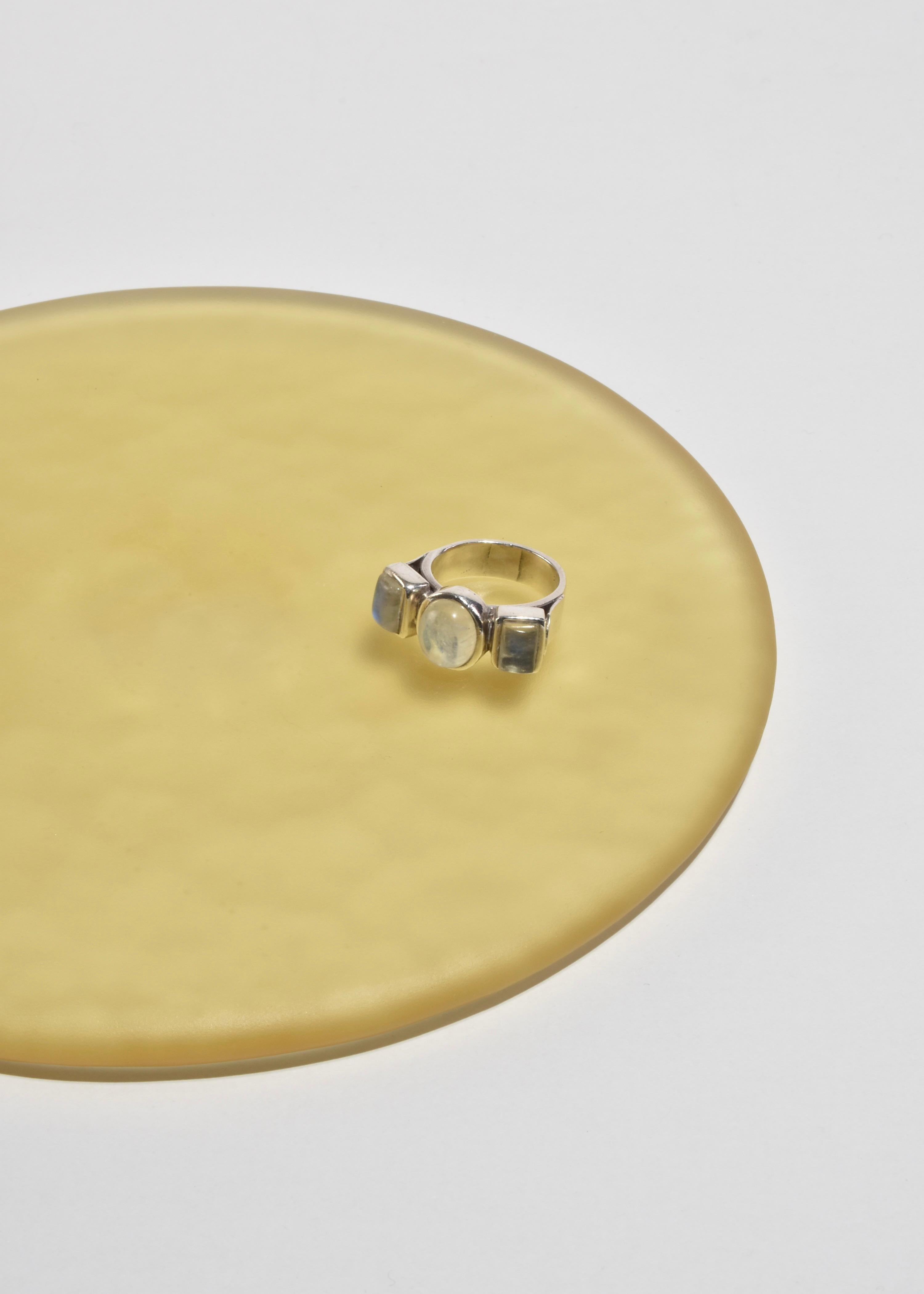 Geometric Moonstone Ring In Good Condition For Sale In Richmond, VA