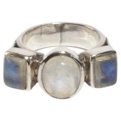 Geometric Moonstone Ring