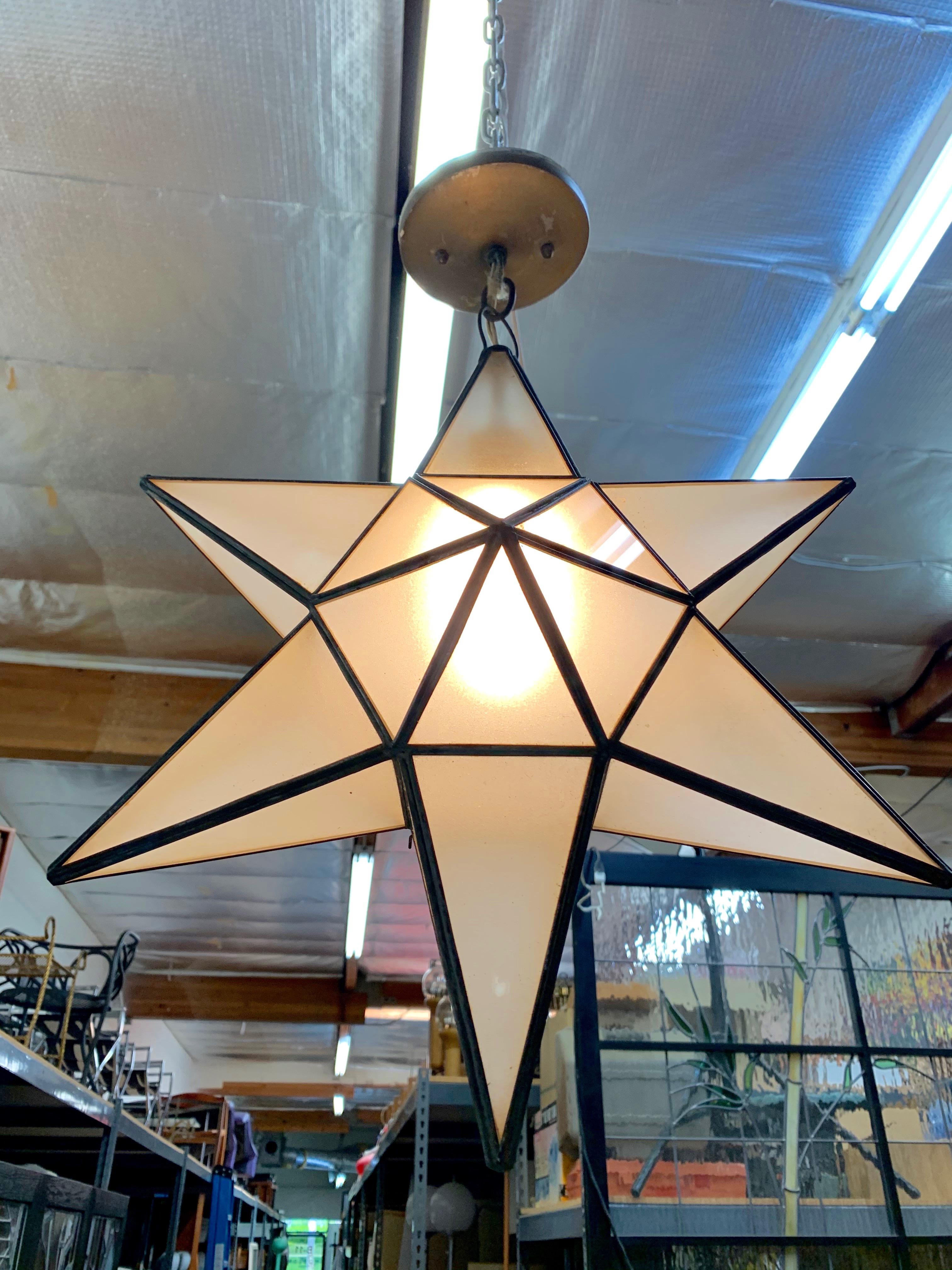 Mid-Century Modern Geometric Moravian Star Pendant Lamp