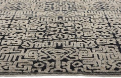 Geometric Moroccan High & Low Wool Pile Rug, Modern Luxe Meets African Artistry