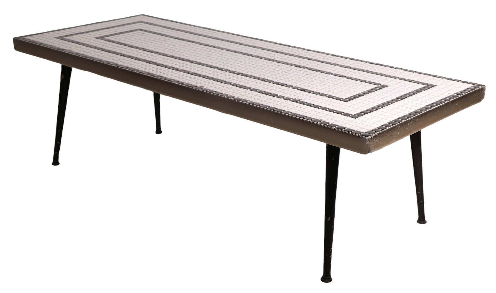 Mid-Century Modern Geometric Mosaic Tile Top Table by Gordon and Jane Martz for Marshall Industries