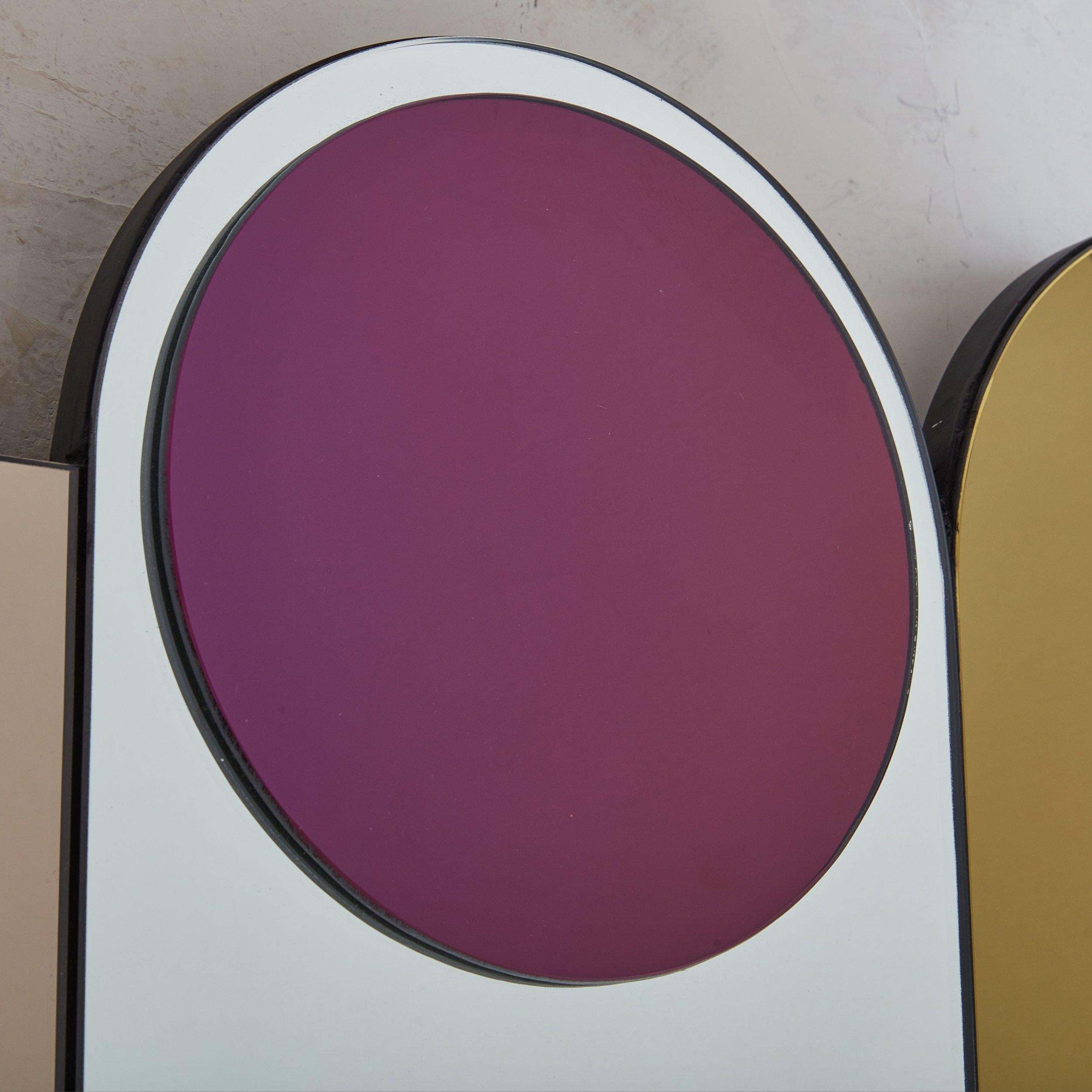 Geometric Multicolor Art Mirror from the Hotel Edouard VI Paris, 1994 For Sale 2