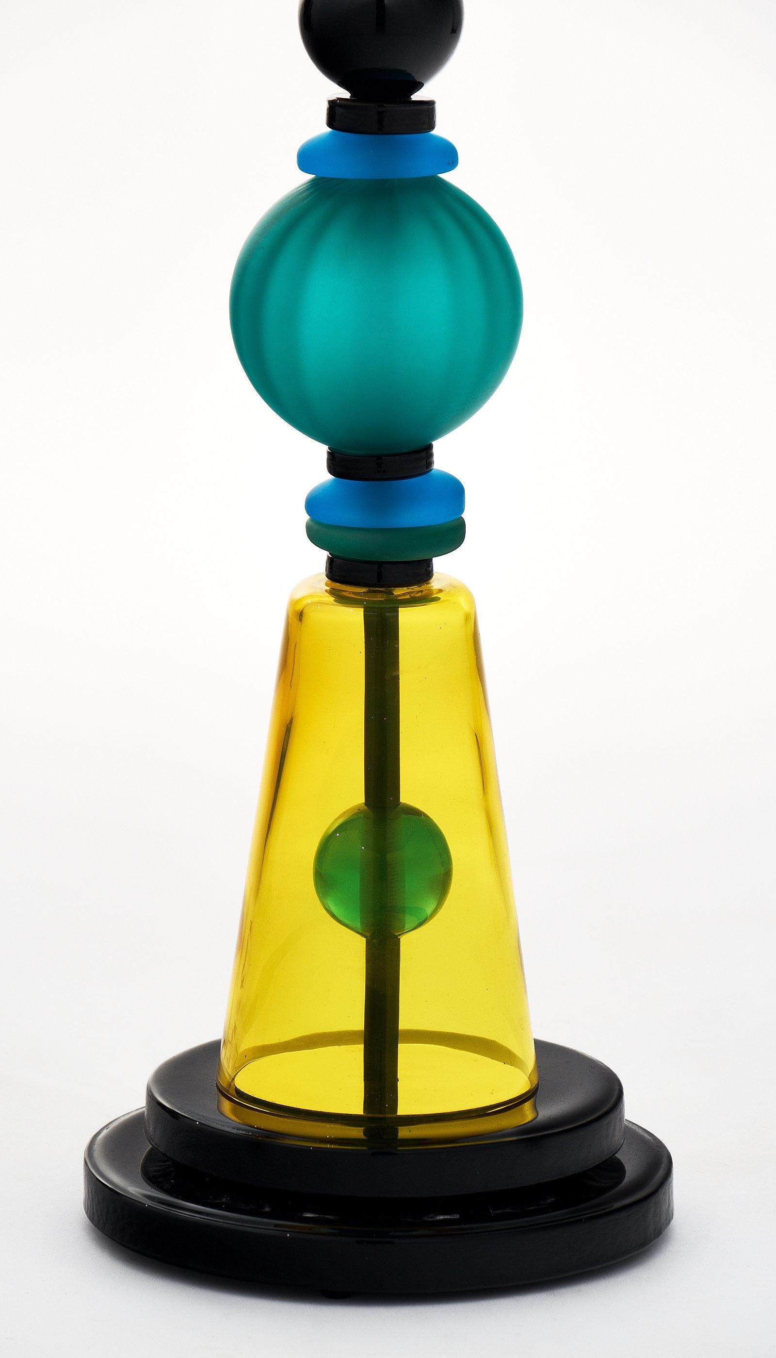 Late 20th Century Geometric Murano Glass Lamp