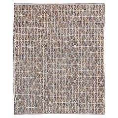Geometric Natural Wool Kilim 10'2''x12'3''