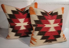Geometric Navajo Indian Weaving Pillows - Pair