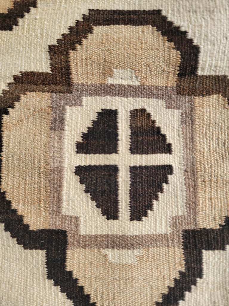 20th Century Geometric Navajo Indian Weaving Rug For Sale