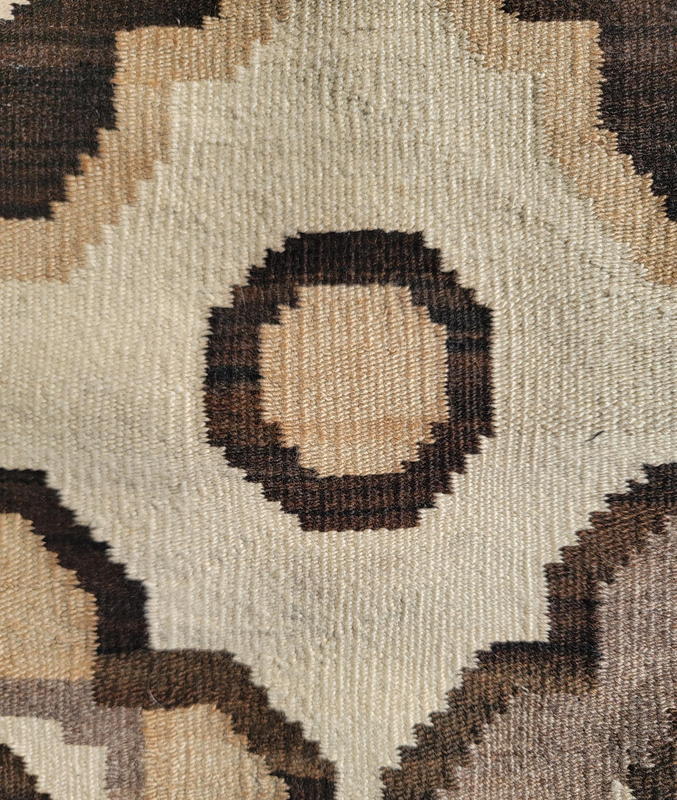 20th Century Geometric Navajo Indian Weaving Rug For Sale