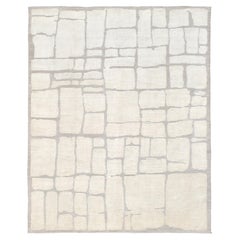 Geometric Neutral Toned Wool Rug 9'5''x11'6''