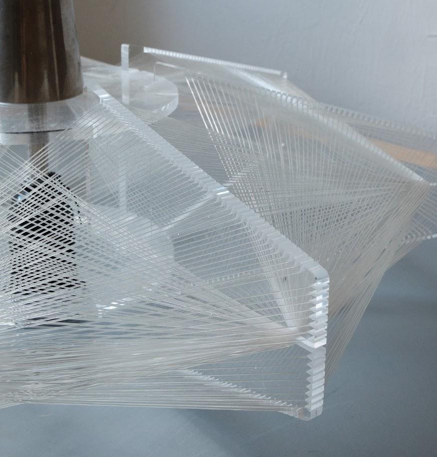 Geometric, Nylon Thread Pendant Lamp by Paul Secon for Sompex In Good Condition In Debrecen, HU
