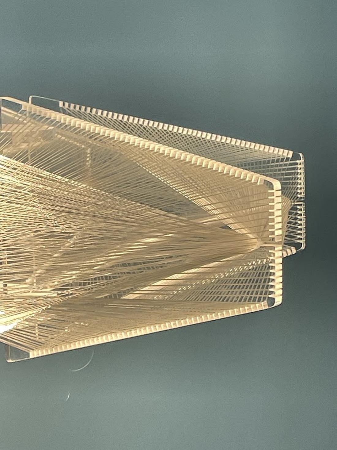 Metal Geometric, Nylon Thread Pendant Lamp by Paul Secon for Sompex