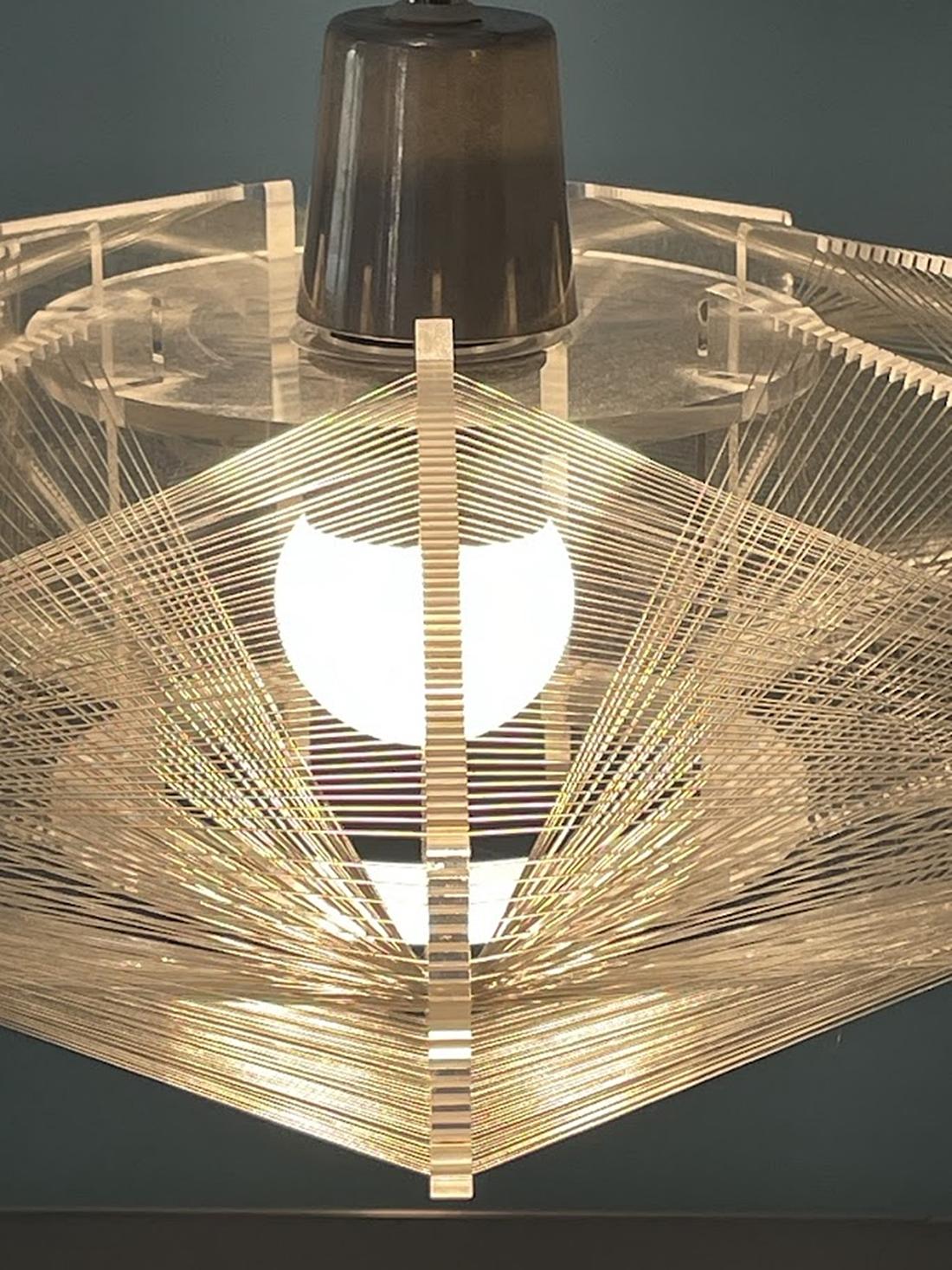 Geometric, Nylon Thread Pendant Lamp by Paul Secon for Sompex 1