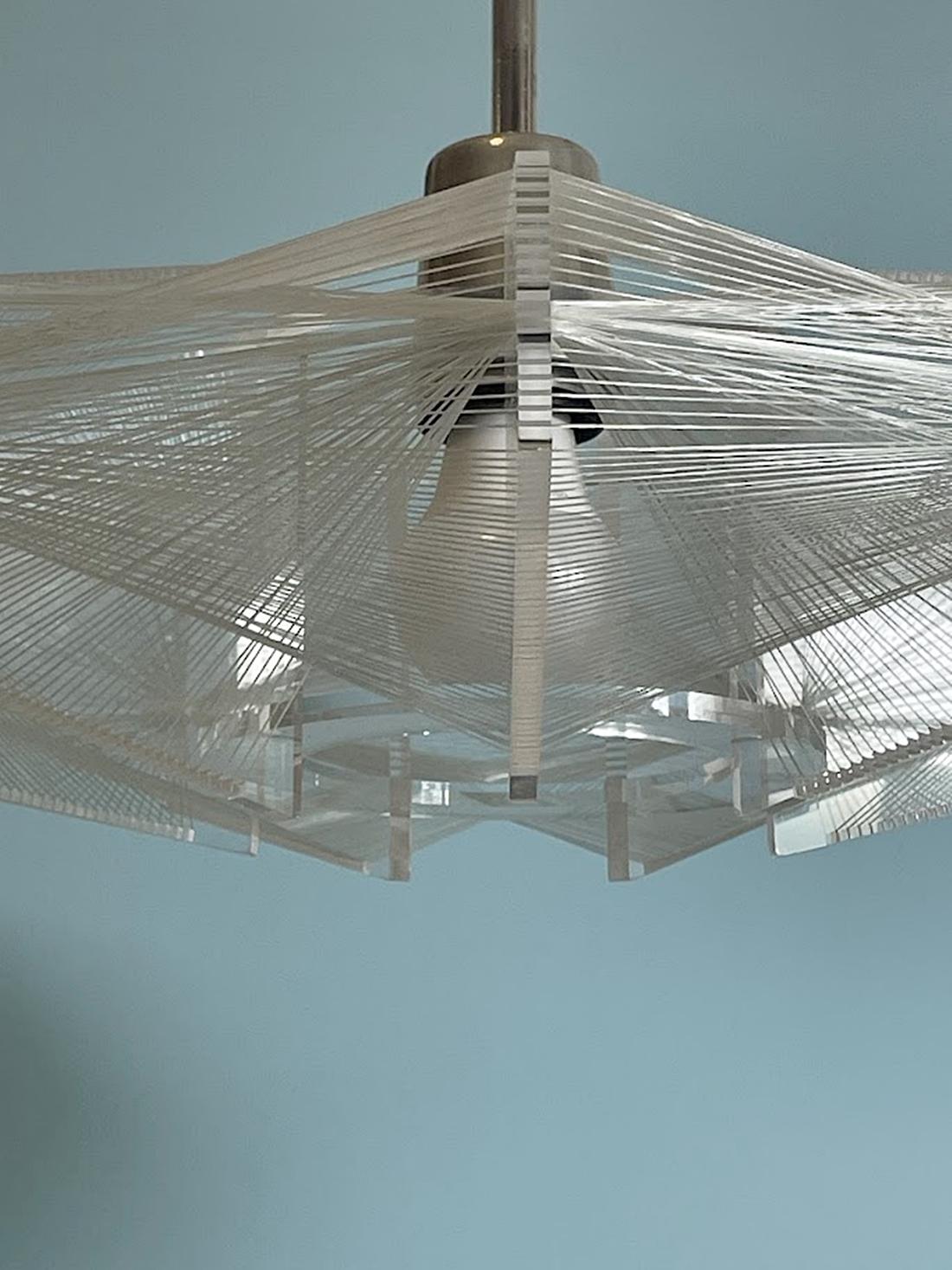 Geometric, Nylon Thread Pendant Lamp by Paul Secon for Sompex 2