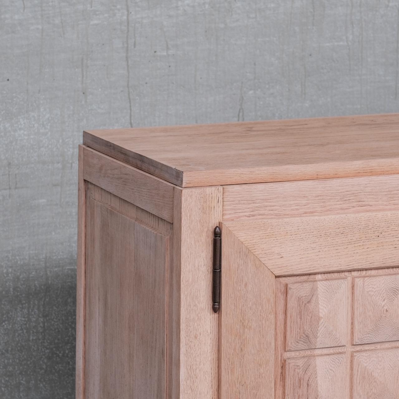 Wood Geometric Oak Gaston Poission Mid-Century Sideboard/Credenza
