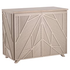 Geometric Oak Sticks Cabinet Inspired from Ancient Egypt Use of Palm Branches