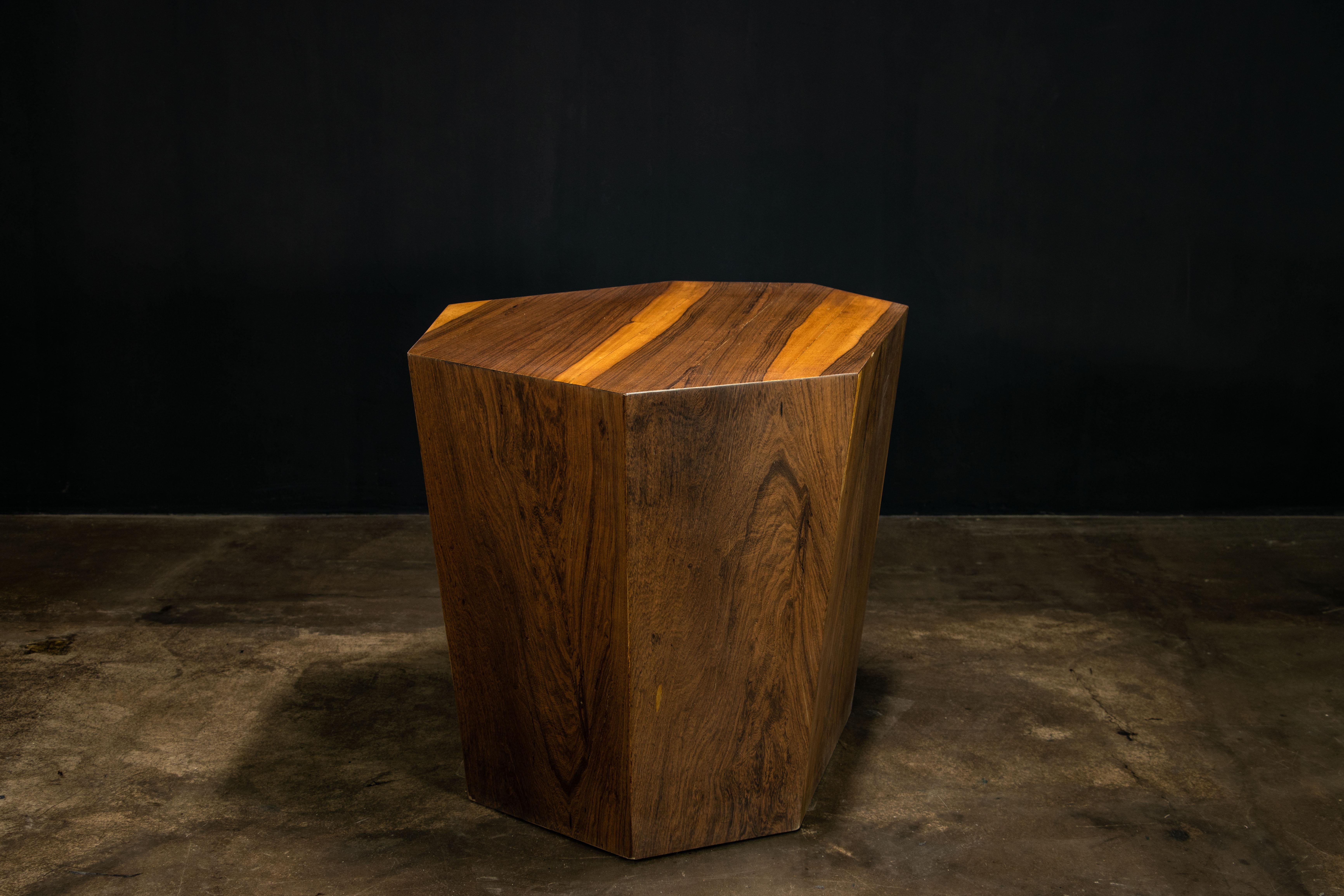 Modern Geometric Occasional Table in Argentine Rosewood from Costantini, Clariss For Sale