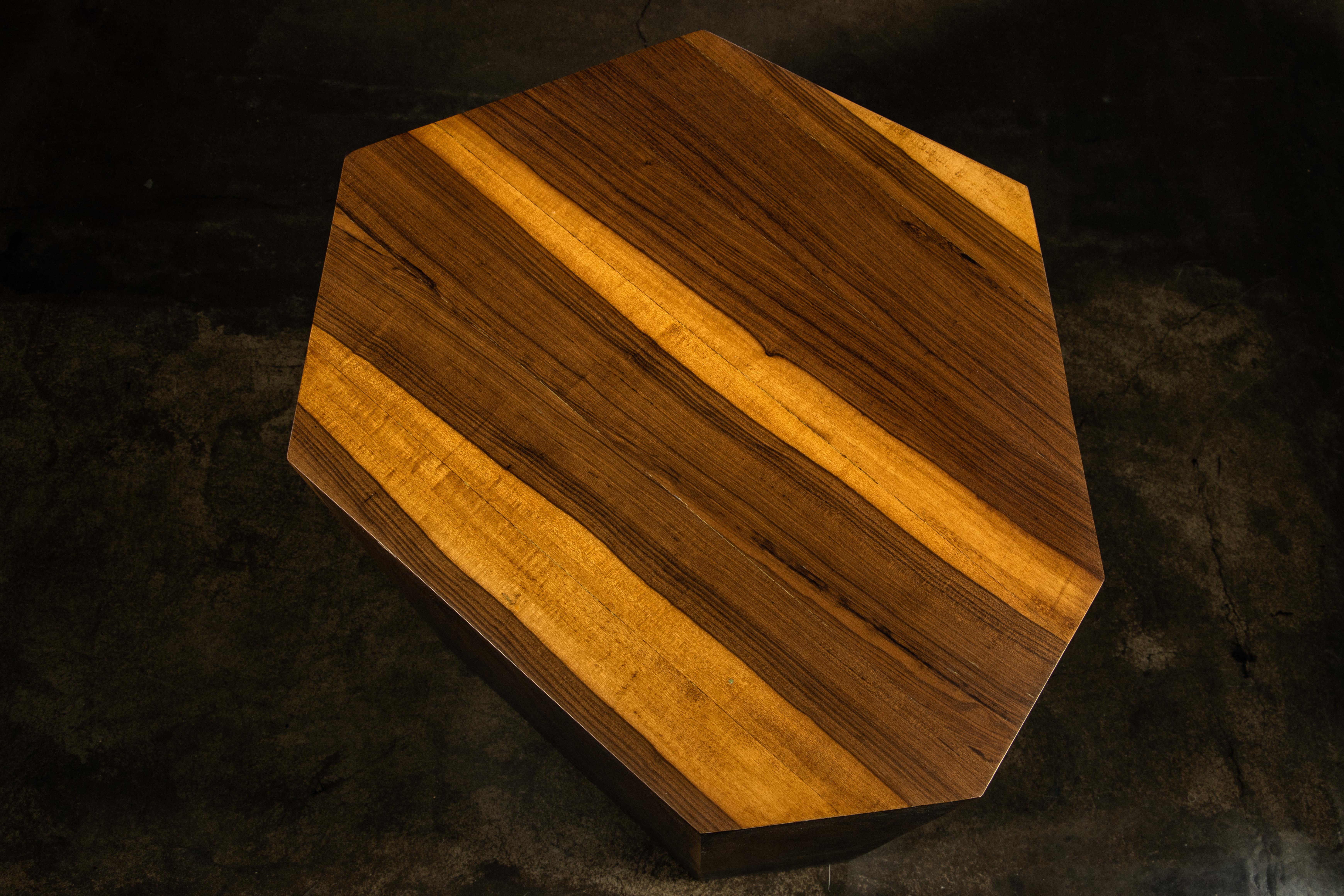 Wood Geometric Occasional Table in Argentine Rosewood from Costantini, Clariss For Sale