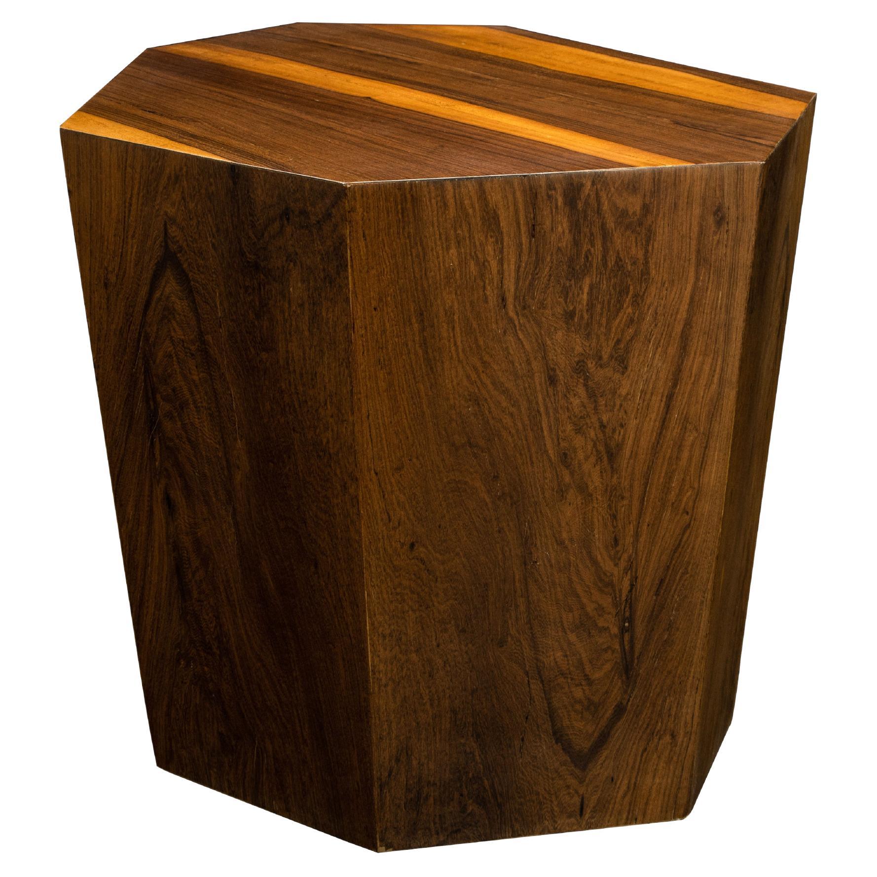 Geometric Occasional Table in Argentine Rosewood from Costantini, Clariss For Sale