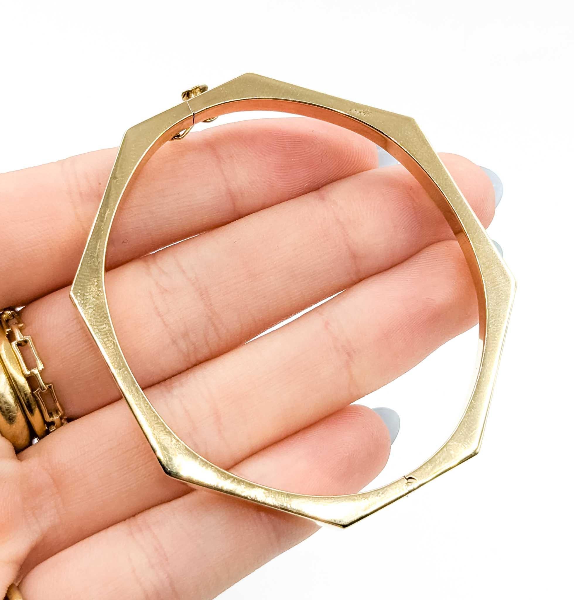 Bracelet octogonal géométrique en or jaune 14k Excellent état - En vente à Bloomington, MN