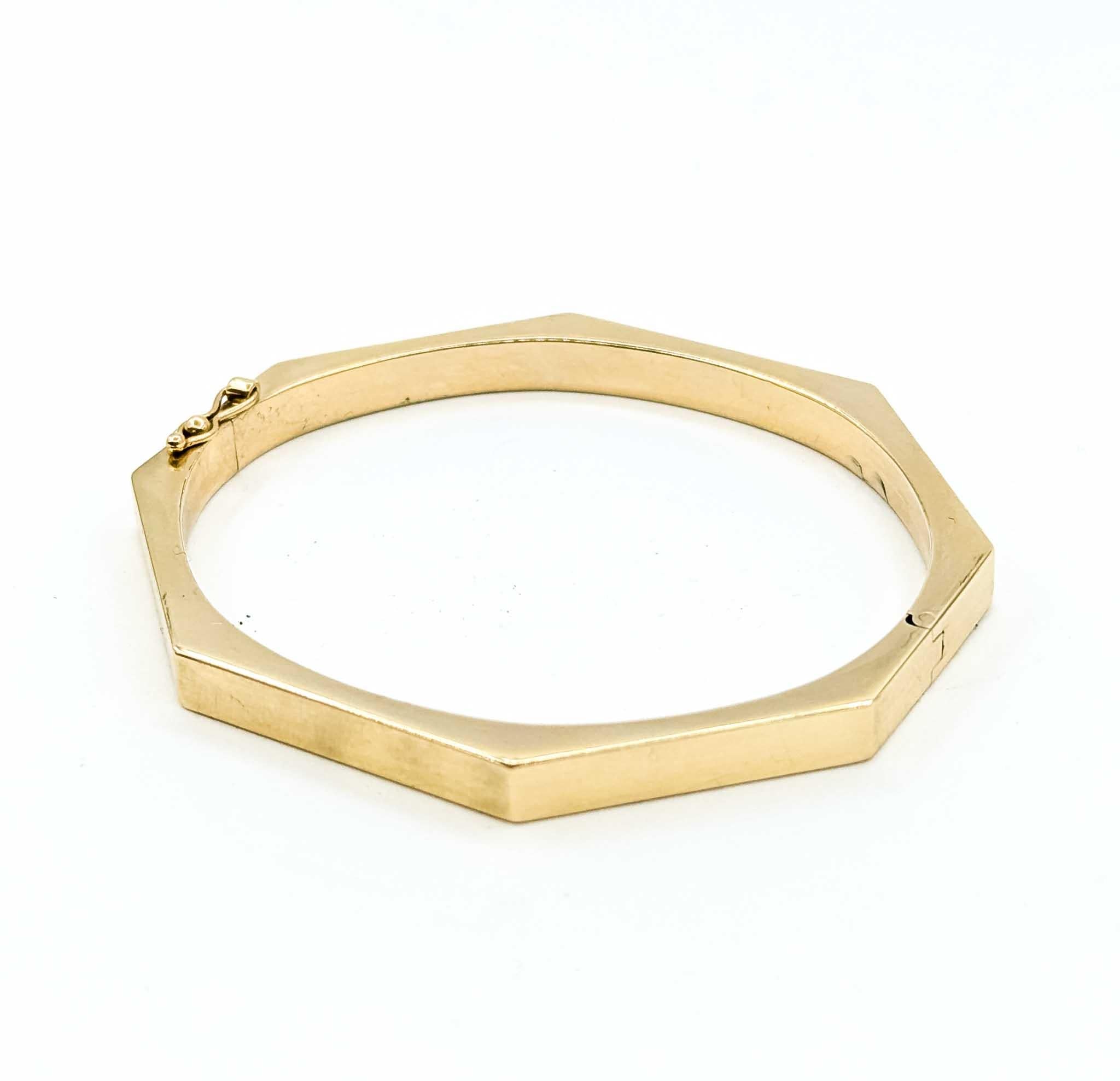 Bracelet octogonal géométrique en or jaune 14k en vente 1
