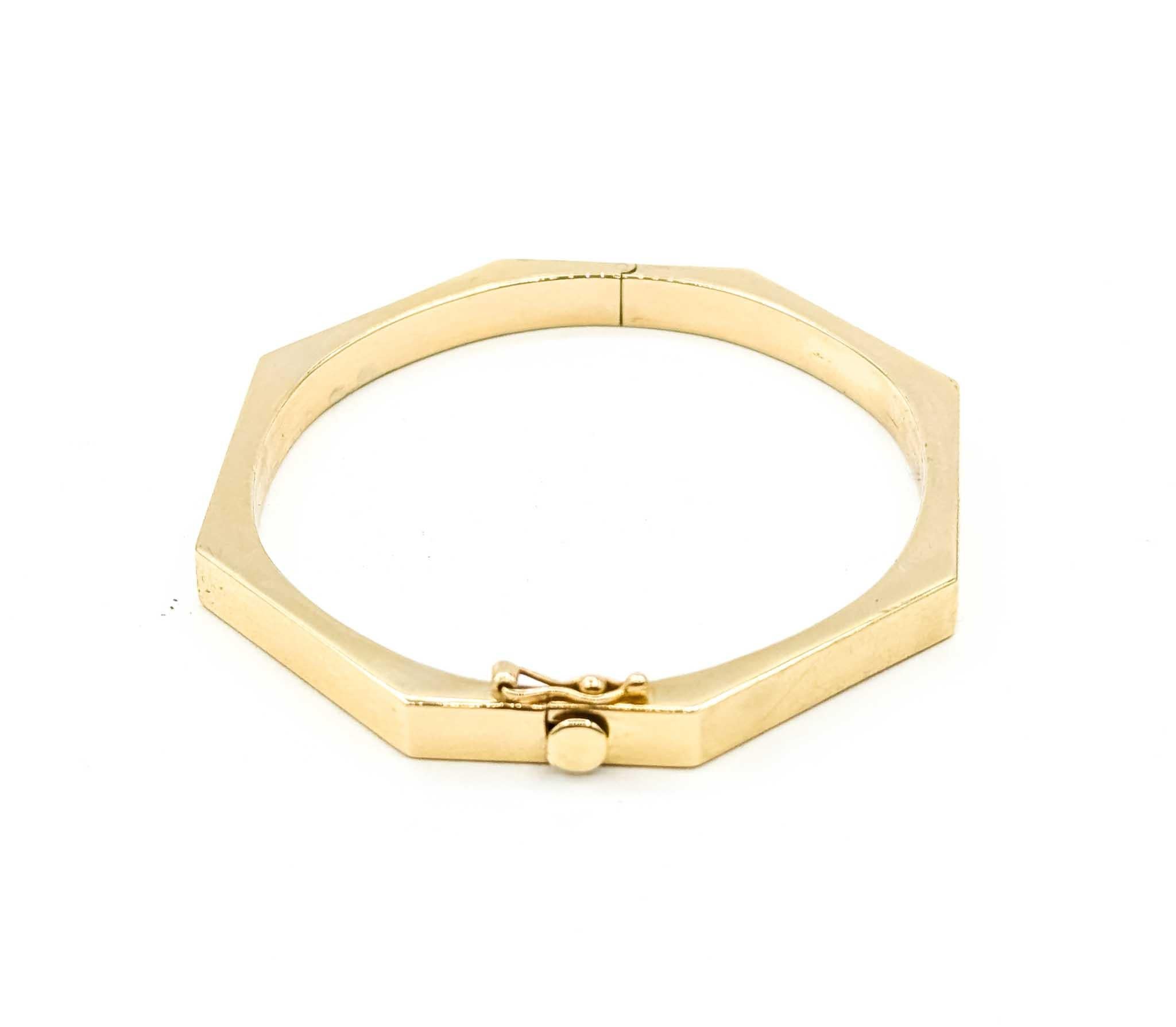 Bracelet octogonal géométrique en or jaune 14k en vente 2