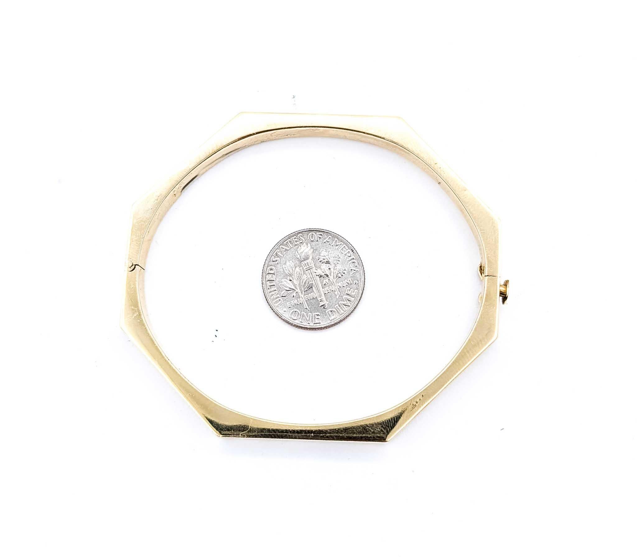 Bracelet octogonal géométrique en or jaune 14k en vente 3