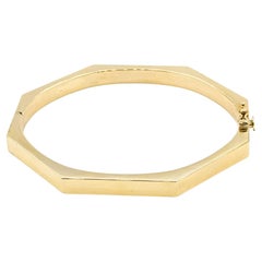 Geometric Octagon Bangle Bracelet in 14k Yellow Gold