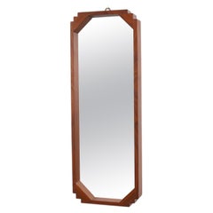 Miroir octogonal géométrique en bois Art Deco, Italie vers 1925