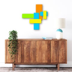 "Geometric" Original Glass Wall Sculpture